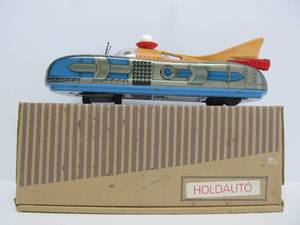 Awesome Larger Vintage Tin Litho Atomic Style Toy Car - Near Mint or Mint in Box