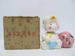 NOS Vintage Japanese Ceramic Bobblehead Baby figure