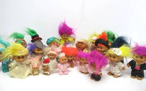 Large Lot of Vintage TROLL Dolls