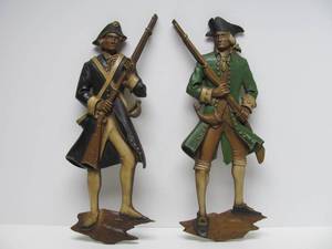 Large Vintage Metal Continental Soldier Wall Sculptures by Sexton&nbsp