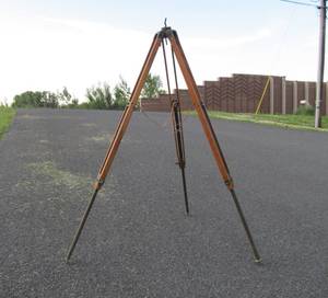 Vintage Adjustable Wood Surveyors Tripod