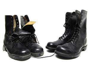 2 Pair of Vintage Black Military Boots