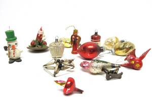 Group of Old Vintage Glass etc Christmas Ornaments