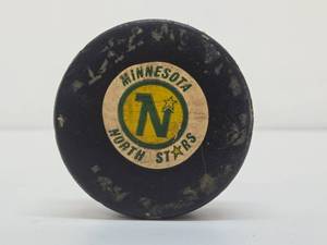 Original Vintage 1960s Team Hockey Puck #3 - MN North Stars