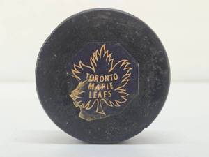 Original Vintage 1960s Team Hockey Puck #8 - Toronto Maple Leafs