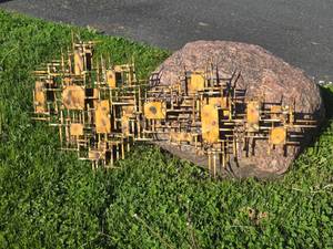 Great Looking Large Signed Vintage Brutalist Metal Wall Sculpture by Marc Weinstein - Marc Creates