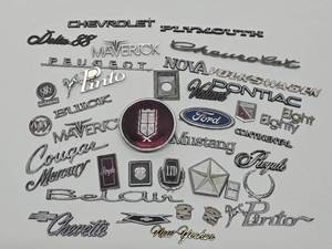 Lot of Vintage Metal etc Old Car Emblems