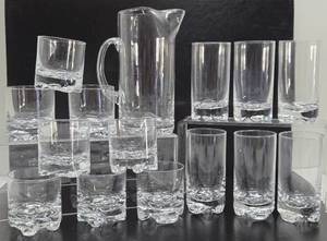 Great Looking Larger Set of Rocks Glasses Tumblers Pitcher etc