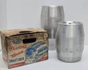 2 Vintage HAMMS Beer Advertising Mini Kegs