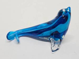 Signed Art Glass Seal Sculpture