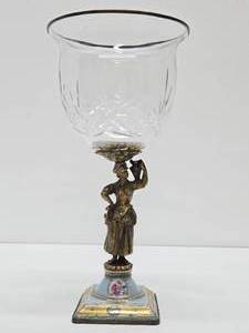 Large Antique 15 figural Pedestal Bowl
