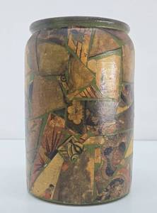 Large Antique Stoneware Tobacco Jar wOld Cigar Labels - Weymans Snuff
