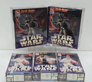 Lot of 5 New in Box STAR WARS amt Model Kits - Luke, Hahn Solo &amp Darth Vader