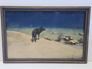 Vintage 1930s Framed Print by Victor Kowalski - Lone Wolf