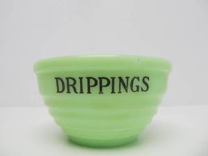 Vintage Green Glass JADEITE Drippings Bowl