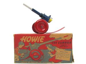 Great Condition Vintage HOWIE Toy Cannon wOriginal Box
