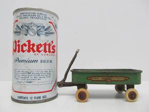 Orig 1930s Green Metal RADIO FLYER Toy Wagon - 1933 Worlds Fair&nbsp