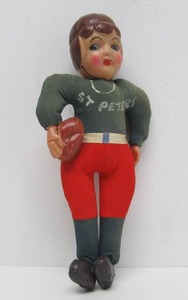 Vintage 1930s era Cloth &amp Celluloid Football Player Figure - St. Peters