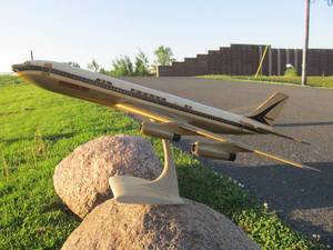 Awesome Large Vintage AIR FRANCE Aluminum Airplane wDisplay Stand