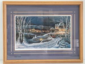 Framed Hand Numbered Terry Redlin Print - Family Traditions