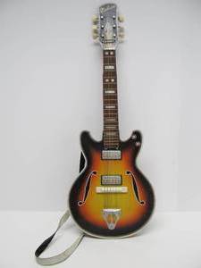 Vintage Sears Big Toy Box Steel (Tin) Electric Toy Guitar wOriginal Strap