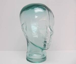 Life-Size Clear Glass Head Display