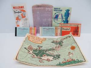 Group of 1950s-60s DISNEYLAND Memorabilia Maps Ticket Books etc