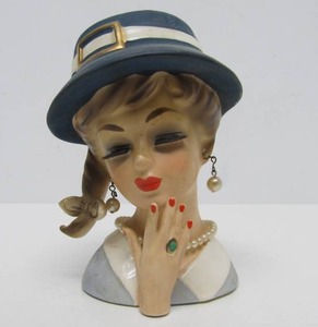 Vintage 1950s Enesco Lady Head Vase