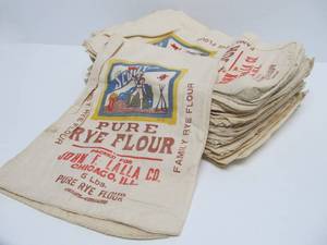 Large Group of Original NOS Unused 1930s era Cloth SCOUT Advertising 5lb Flour Sacks