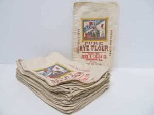 Large Group of Original NOS Unused 1930s era Cloth SCOUT Advertising 5lb Flour Sacks