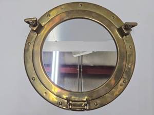 Vintage Brass Porthole Mirror