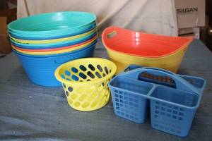 Plastic tubs and baskets...