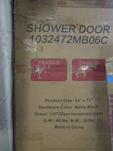 24 x 72 shower door with matte bla...