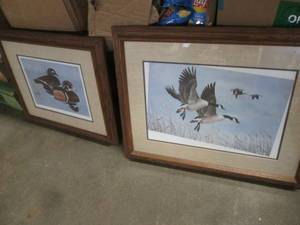 2 Framed signed and numbered duck p...