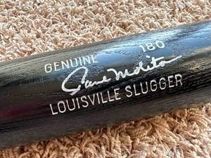 Autographed Paul Molitor Baseball Bat Louisville Slugger Minnesota Twins and Milwaukee Brewers Legend MLB Hall of Famer