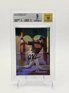 2022 Bowmans Best Joe Mauer Autographed Rookie Card Beckett BGS Grade Mint 9 Autograph Grade Perfect 10 Minnesota Twins Legend