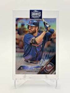 2020 Topps Chrome Joe Mauer Autographed 11 Topps Archive Card, Tryuly One of a Kind Minnesota Twins