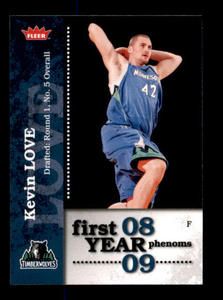 2008 Fleer Kevin Love Rookie Card First Year