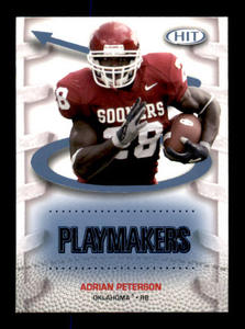 2007 SAGE Hit - Playmakers Adrian Peterson #P28 Blue (RC) Rookie Card