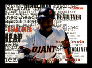 1995 Fleer Headliner Insert Card Barry Bonds