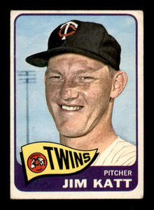 1965 Topps - Jim Kaat #62 Minnesota Twins Legend Hall of Fame