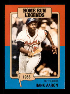 1986 Big League Chewing Gum Card Hank Aaron Home Run Leaders Card