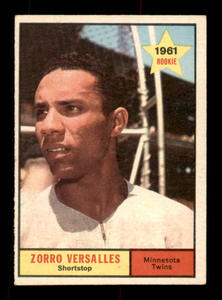 1961 Topps Zorro Versalles Rookie Card Minnesota Twins