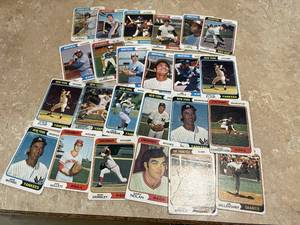 1974 Topps Vintage Baseball Card Lot, Mostly Poor Condition