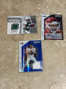 NFL Football Card Lot, 3 Autographed and Jersey Cards