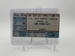 Padres Versus Giants Sunday September 1991 Game Ticket
