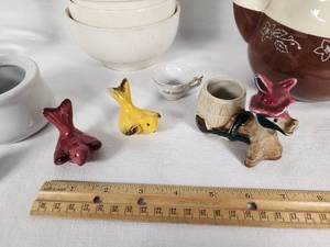 Vintage Coors Beer Glass, Oxford Stoneware Teapot, and Assorted Ceramic Items