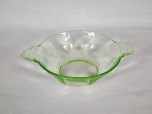 Vaseline Glass Green Depression Era Bowl