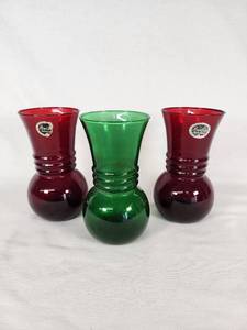 Anchor Hocking Royal Ruby and Forest Green Glassware Set - 6 12