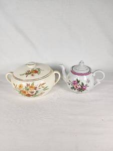Edwin M. Knowles China with Floral Design and Norleans Japan Teapot